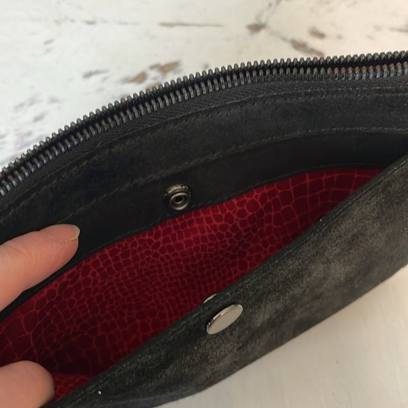 Hammitt “Richard” Large Black Suede Wristlet - Picture 8 of 11